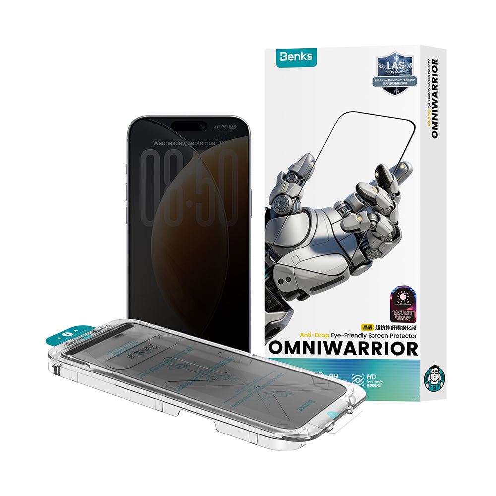 Apple iPhone 17 Benks OmniWarrior Privacy Cam Ekran Koruyucu + Kolay Uygulama Aparatlı