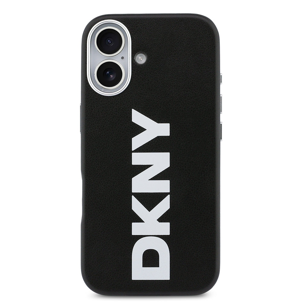 Apple iPhone 17 Kılıf DKNY Orjinal Lisanslı M-safe Şarj Özellikli PU Büyük Dikey Logolu Kapak
