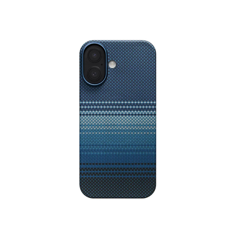 Apple iPhone 17 Kılıf M-safe Şarj Özellikli Aramid Fiber Pitaka Tactile Woven Sunset-Moonrise Serisi Kapak