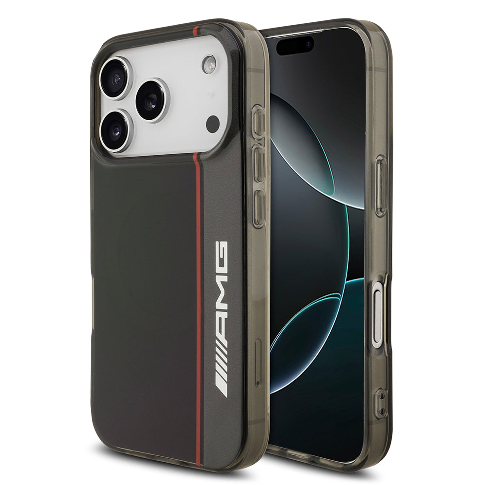 Apple iPhone 17 Pro Kılıf AMG Orjinal Lisanslı M-safe Şarj Özellikli IML Baskı Logolu Çift Katmanlı Bow Lines Kapak