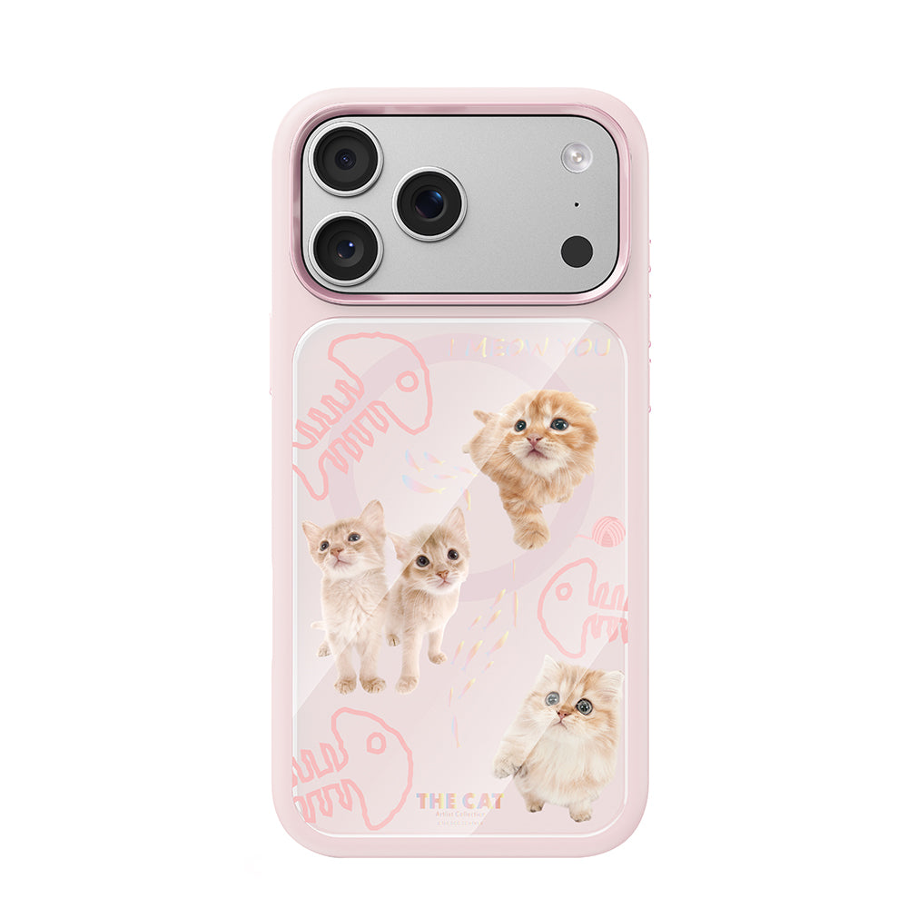 Apple iPhone 17 Pro Kılıf M-safe Şarj Özellikli 3D Baskılı Tasarım Mutural The Cat Serisi Kapak