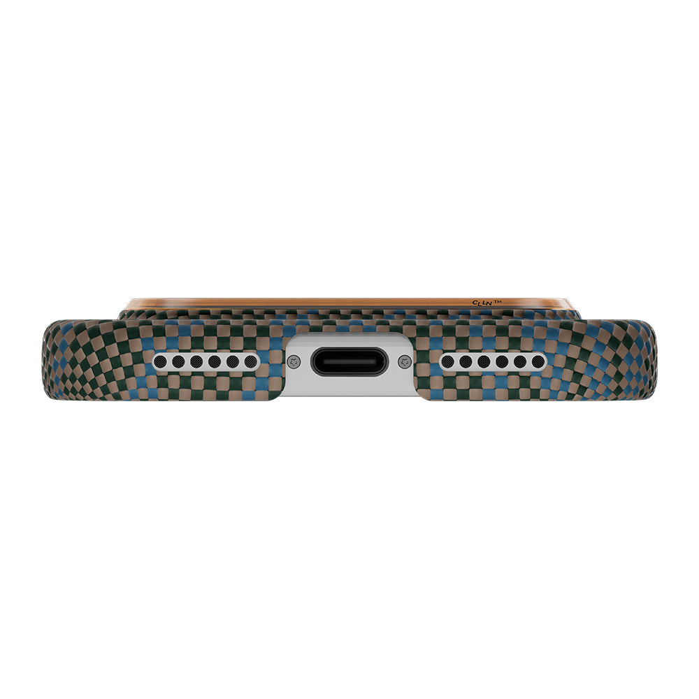Apple iPhone 17 Pro Kılıf M-safe Şarj Özellikli Aramid Karbon Fiber Pitaka Breath of Veins Serisi Kapak