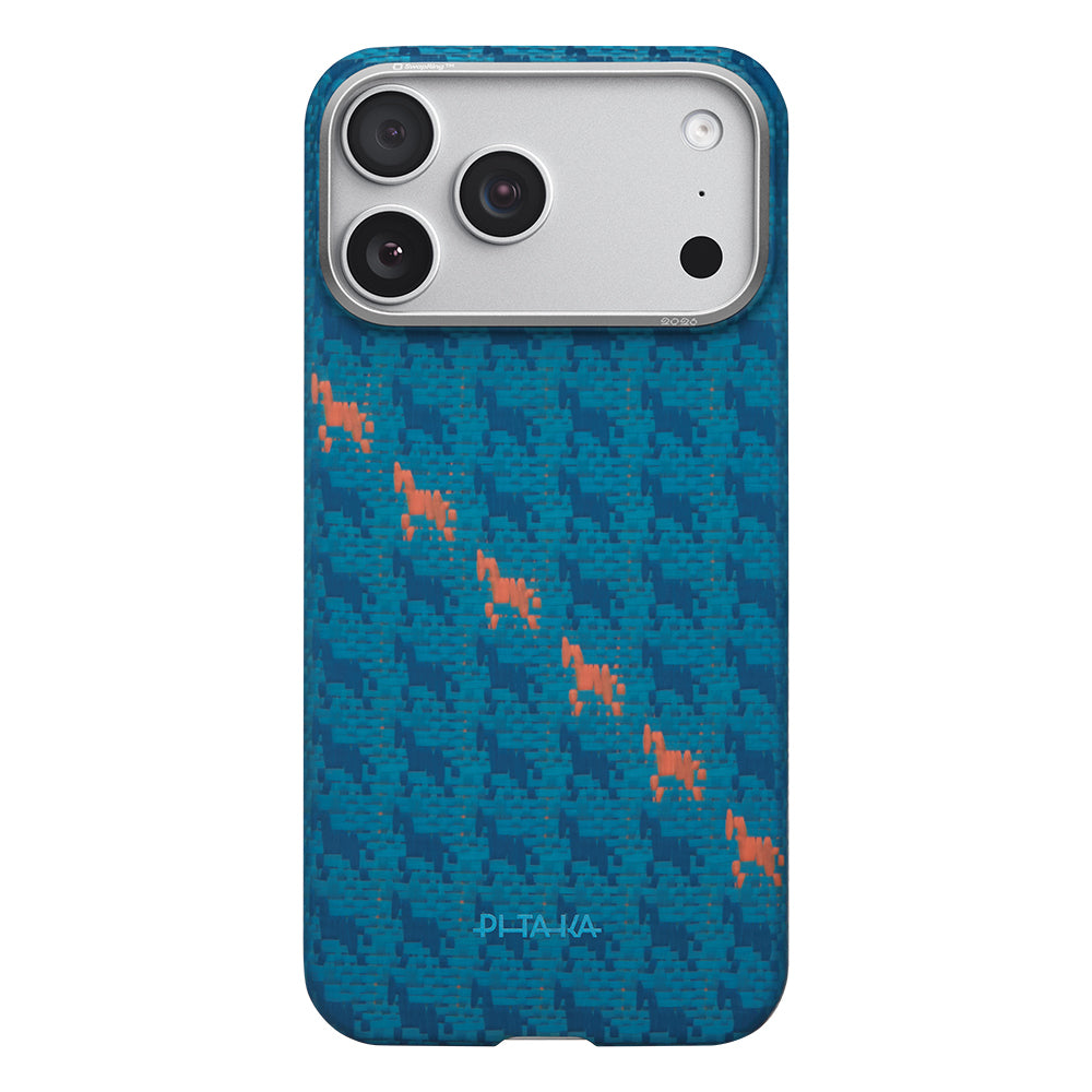Apple iPhone 17 Pro Kılıf M-safe Şarj Özellikli Aramid Fiber Pitaka Edge Serisi Happiness Rides Kapak