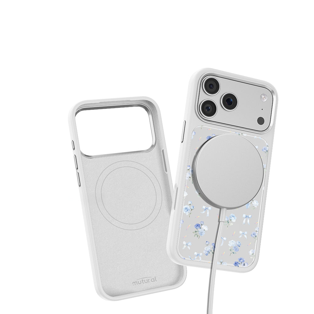 Apple iPhone 17 Pro Kılıf M-safe Şarj Özellikli Çiçek Tasarımlı Mutural Flower Serisi Kapak