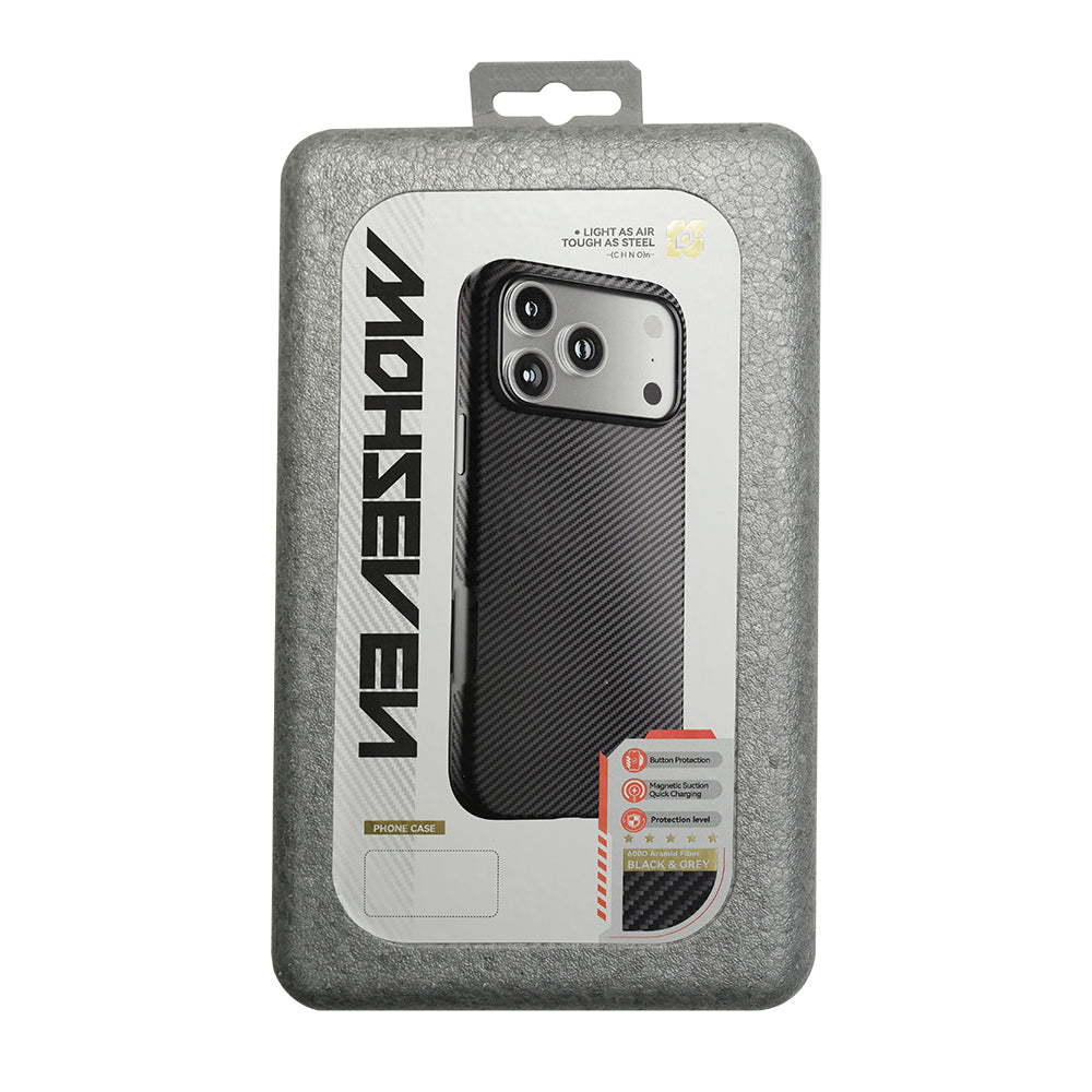 Apple iPhone 17 Pro Kılıf M-safe Şarj Özellikli Mohseven 600D Aramid Fiber Kapak