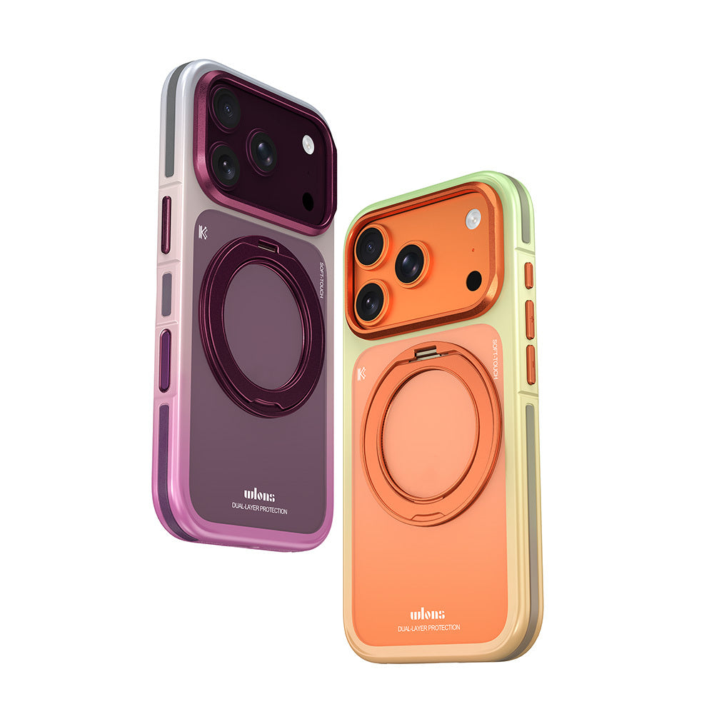 Apple iPhone 17 Pro Kılıf M-safe Şarj Özellikli Sert PC Wlons Arvox Standlı Kapak
