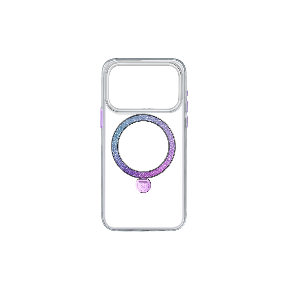 Apple iPhone 17 Pro Kılıf M-safe Şarj Özellikli Simli Standlı Pynana Dancing Circle Trendy Serisi Kapak