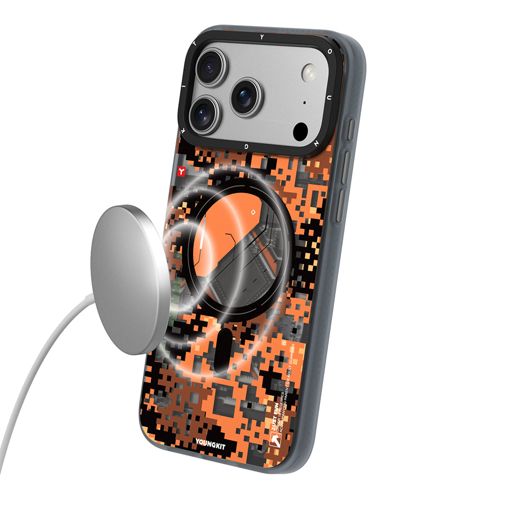 Apple iPhone 17 Pro Kılıf M-Safe Şarj Özellikli Youngkit Camouflage Sykell Serisi Kapak