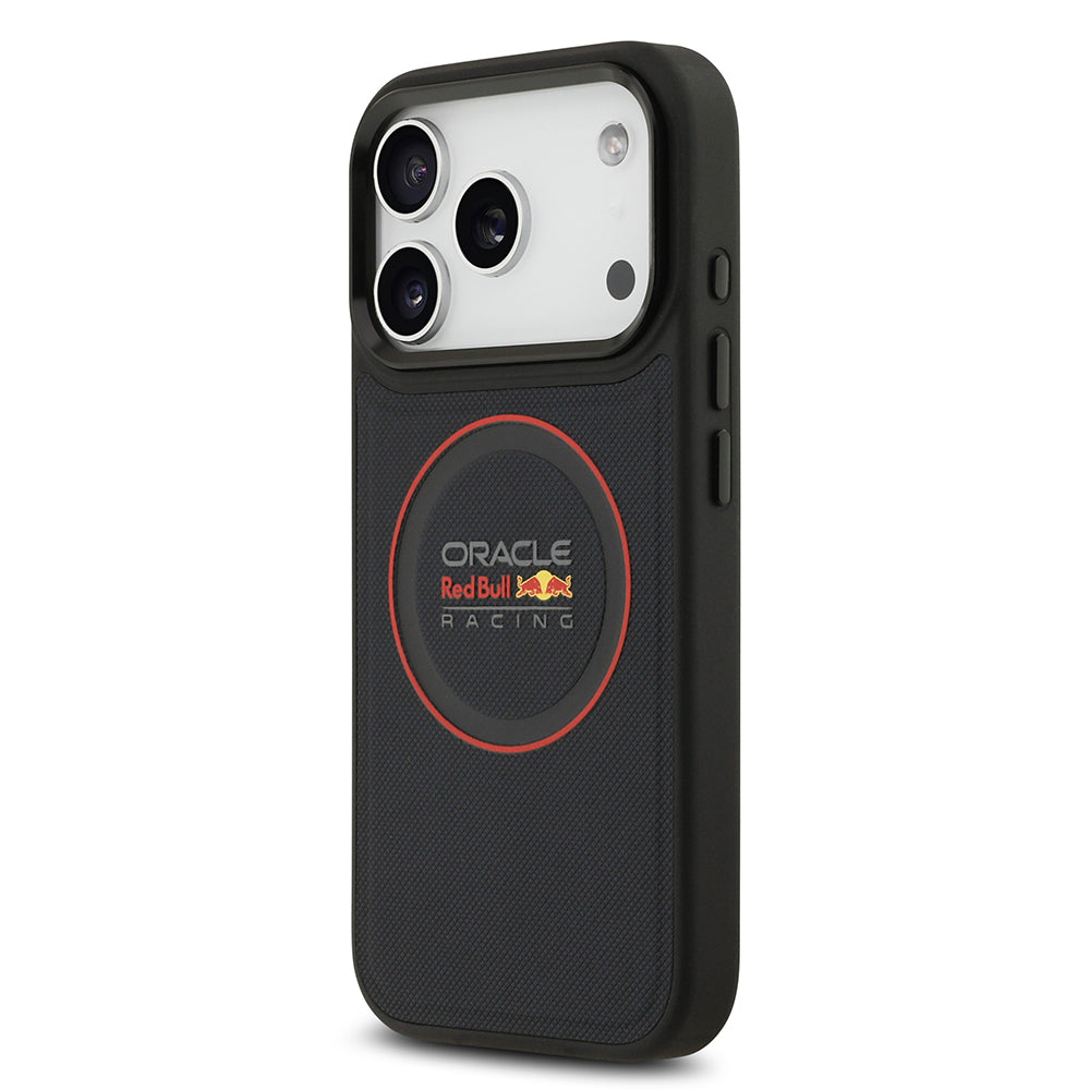 Apple iPhone 17 Pro Kılıf Redbull Orjinal Lisanslı M-safe Şarj Özellikli Kırmızı Halka ve Logo Kabartmalı PU Deri Kapak