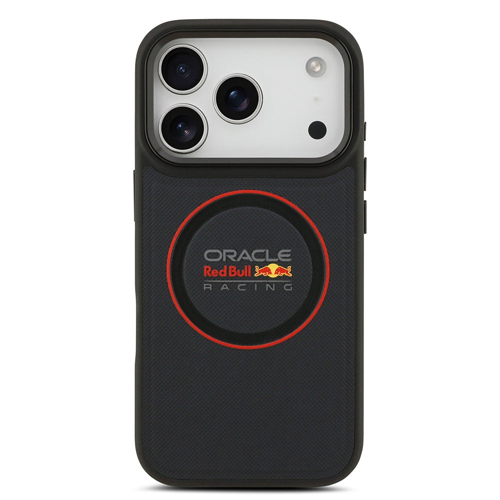 Apple iPhone 17 Pro Kılıf Redbull Orjinal Lisanslı M-safe Şarj Özellikli Kırmızı Halka ve Logo Kabartmalı PU Deri Kapak