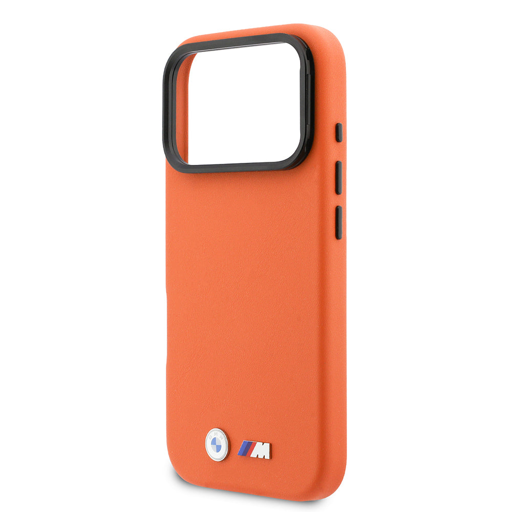 Apple iPhone 17 Pro Max Kılıf BMW Orjinal Lisanslı M-safe Şarj Özellikli Standlı Metal Kamera Çerçeveli M Logolu PU Deri Kapak