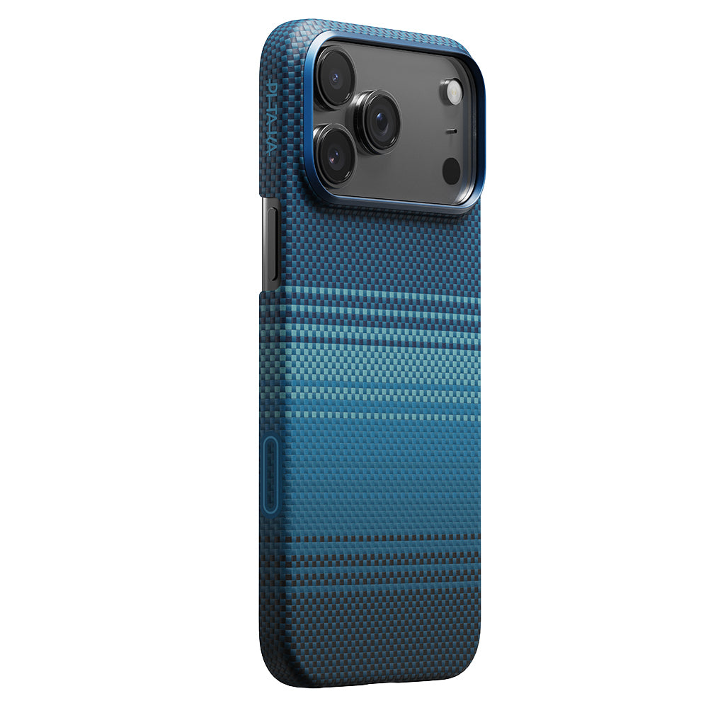 Apple iPhone 17 Pro Max Kılıf M-safe Şarj Özellikli Aramid Fiber Pitaka Tactile Woven Sunset-Moonrise Serisi Kapak