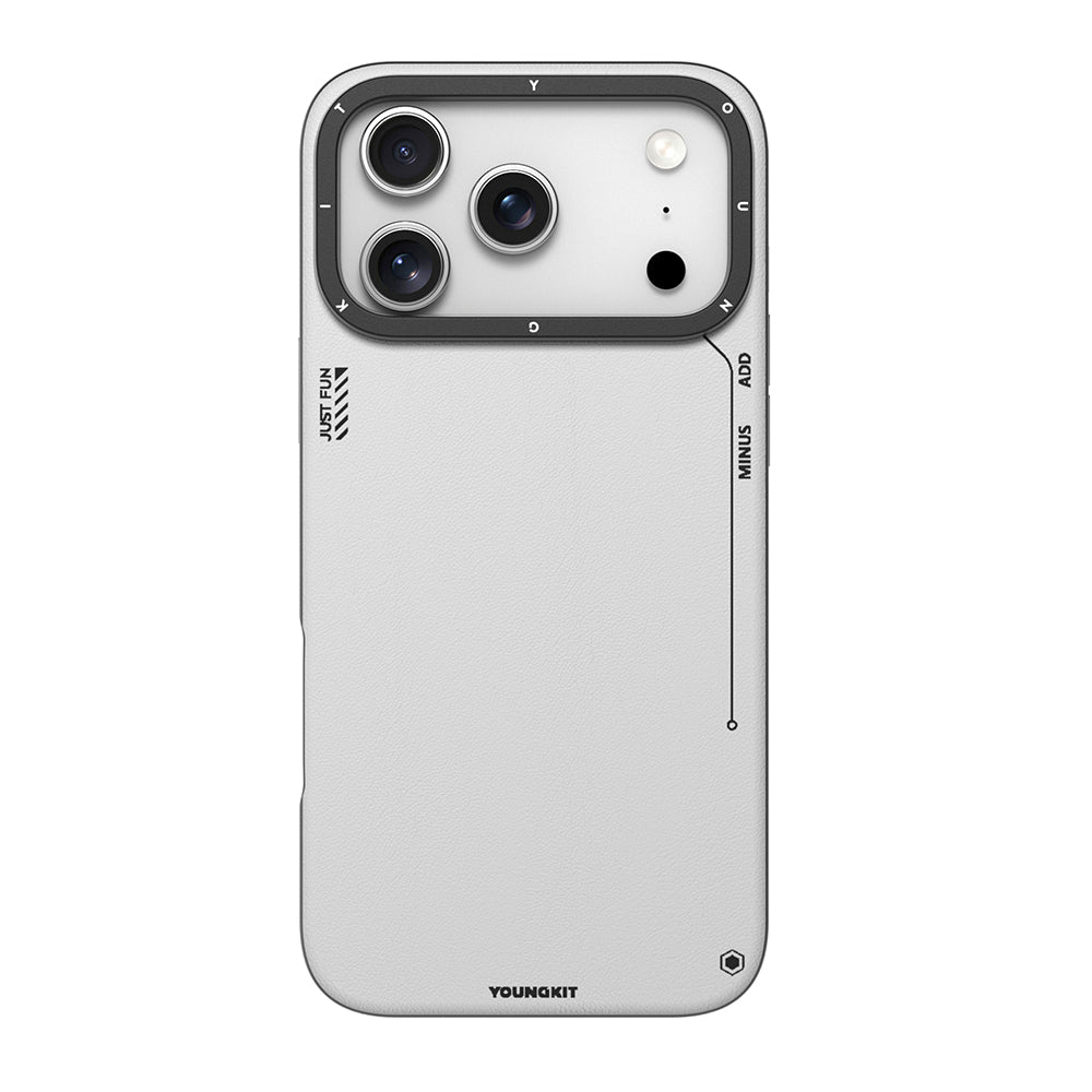 Apple iPhone 17 Pro Max Kılıf M-safe Şarj Özellikli Basit Mat Deri Desenli Youngkit Tech Fashion Serisi Kapak