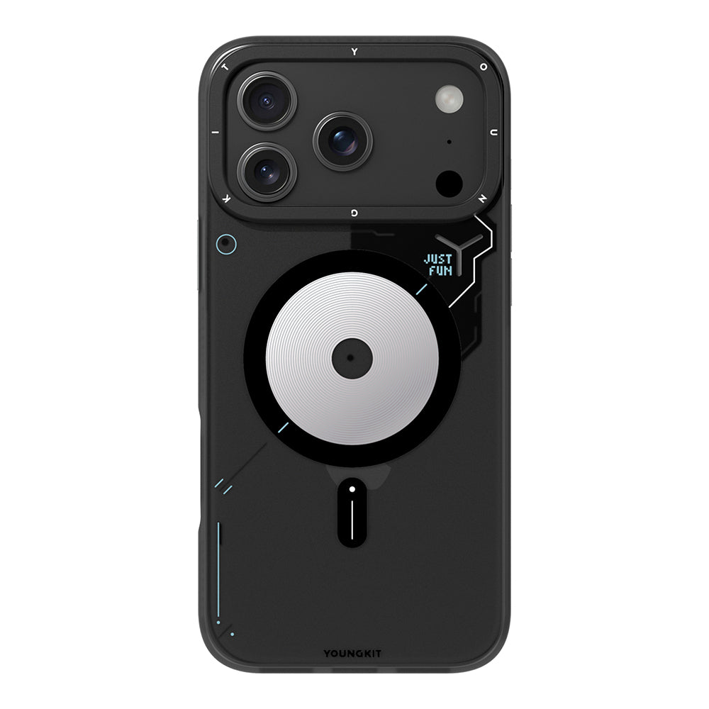 Apple iPhone 17 Pro Max Kılıf M-safe Şarj Özellikli Disk Desenli Youngkit Disc Battle Kapak