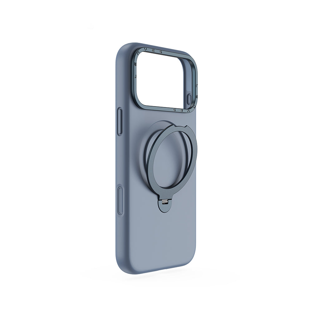 Apple iPhone 17 Pro Max Kılıf M-safe Şarj Özellikli Metal Standlı Sıvı Silikon Lenyes CK223 Kapak