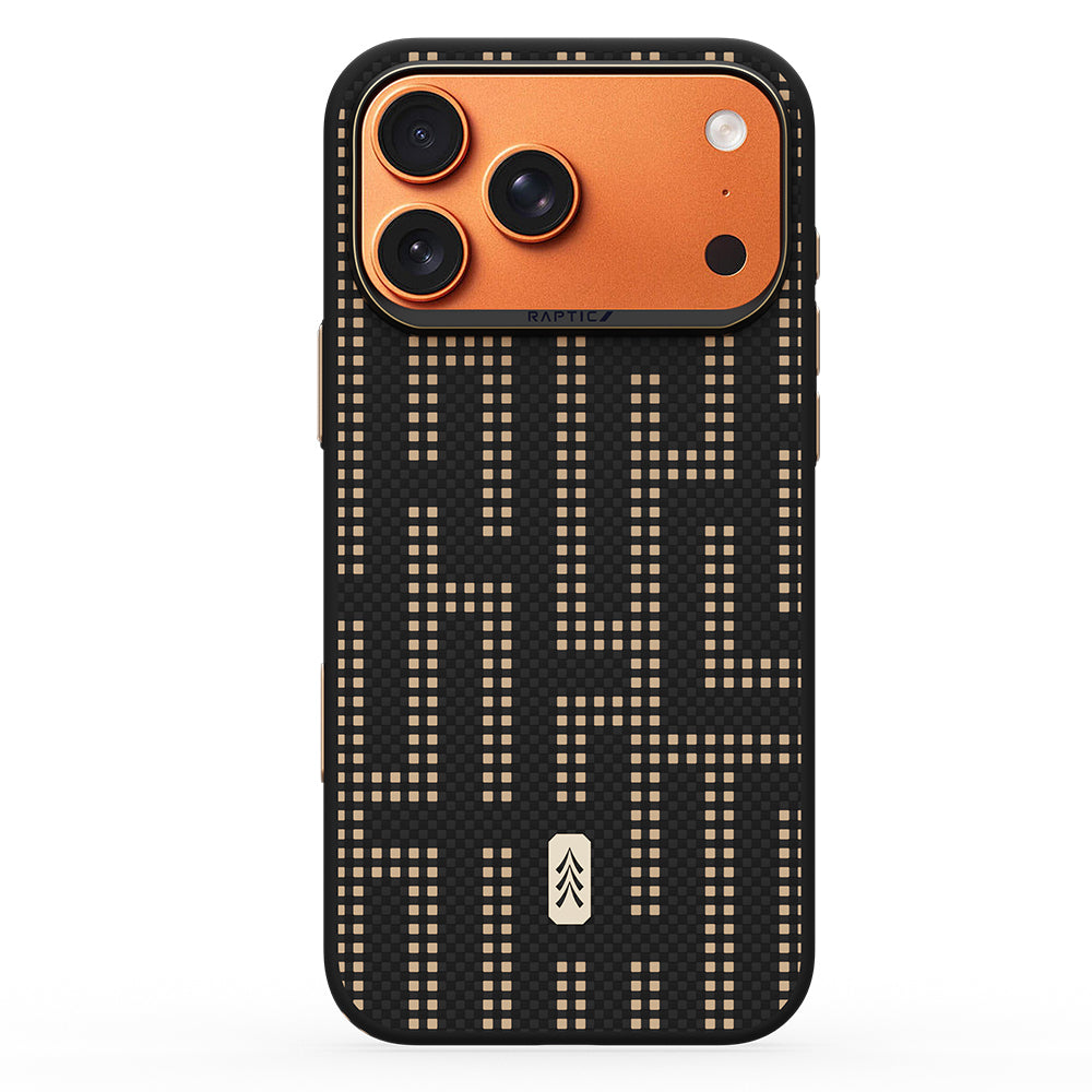 Apple iPhone 17 Pro Max Kılıf M-safe Şarj Özellikli Raptic Aramid Dual Grid Serisi Karbon Kapak