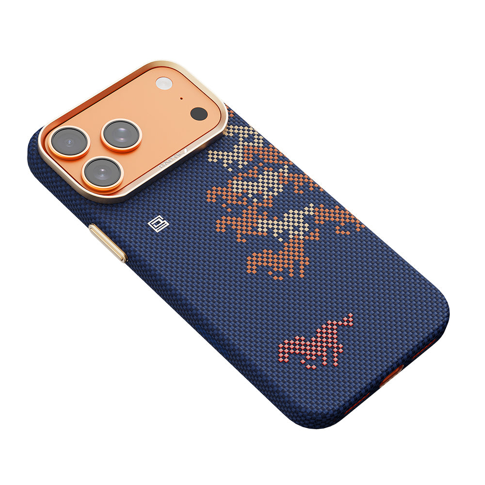 Apple iPhone 17 Pro Max Kılıf M-safe Şarj Özellikli Raptic Aramid Skin Chivalry Serisi Kapak