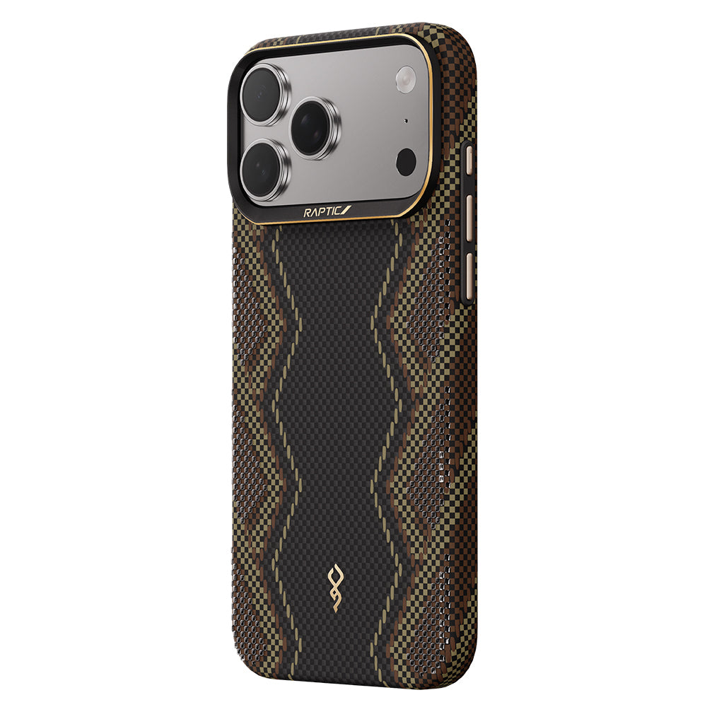Apple iPhone 17 Pro Max Kılıf M-safe Şarj Özellikli Raptic Aramid Skin Scepter Serisi Karbon Kapak