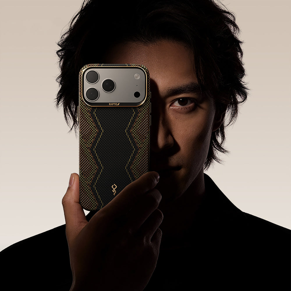 Apple iPhone 17 Pro Max Kılıf M-safe Şarj Özellikli Raptic Aramid Skin Scepter Serisi Karbon Kapak