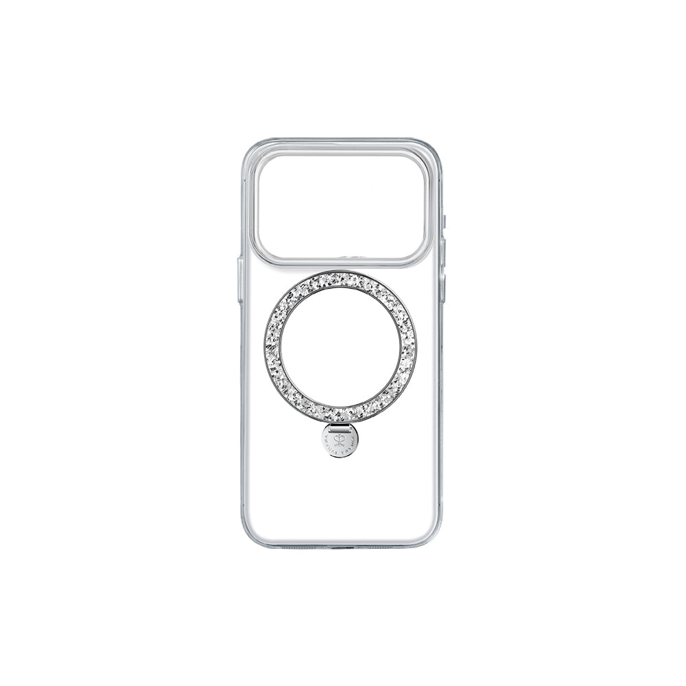 Apple iPhone 17 Pro Max Kılıf M-safe Şarj Özellikli Simli Standlı Pynana Dancing Circle Trendy Serisi Kapak