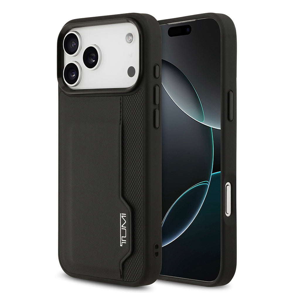 Apple iPhone 17 Pro Max Kılıf TUMI Orjinal Lisanslı Deri Dikey Kartlıklı Kapak