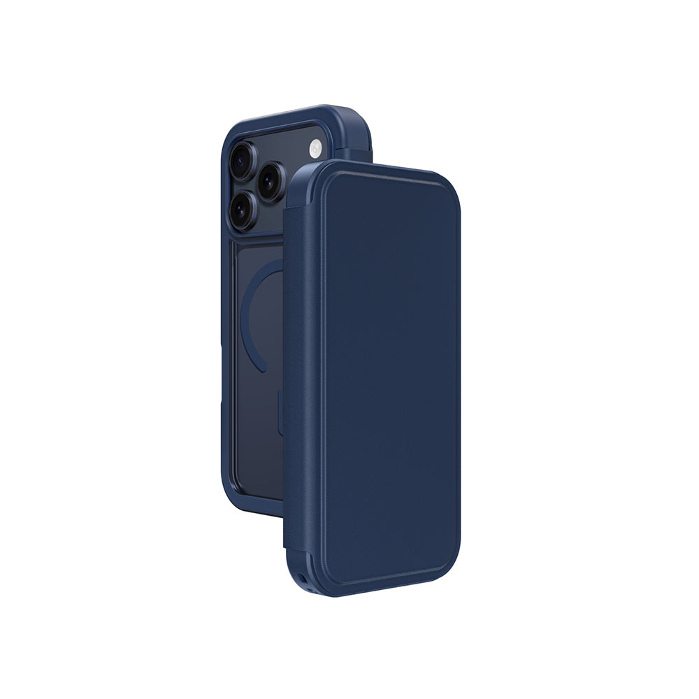 Apple iPhone 17 Pro Max PU Kartlıklı Kapaklı Amazingthing Glamour Foilo Serisi Kılıf