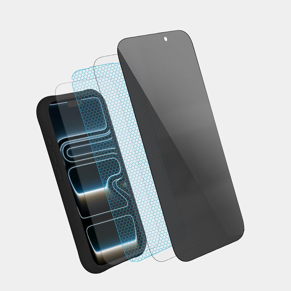 Apple iPhone 17 Pro Youngkit AP 2.5D 360 Derece Privacy Temperli Cam Ekran Koruyucu + Kolay Uygulama Aparatı