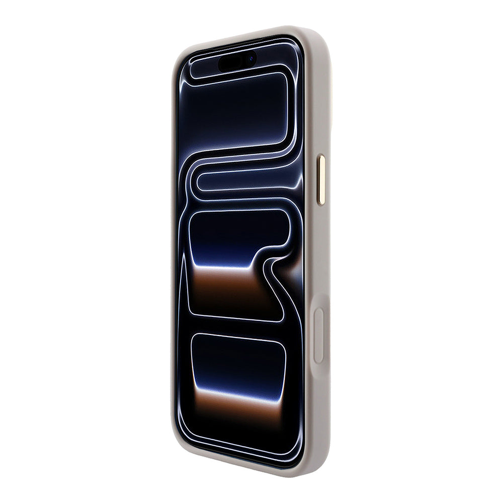Apple iPhone 18 Pro Kılıf Guess Orjinal Lisanslı M-safe Şarj Özellikli Metal Kamera Çerçeveli C-Magnet 4G Desenli Yazı Logolu Kapak