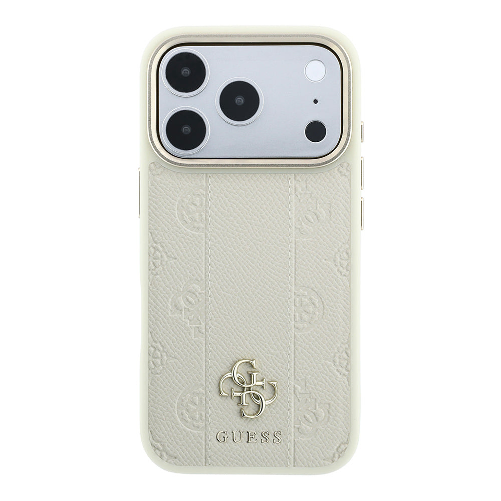 Apple iPhone 18 Pro Kılıf Guess Orjinal Lisanslı M-safe Şarj Özellikli Şeritli Peony 4G ve Yazı Logolu Kapak