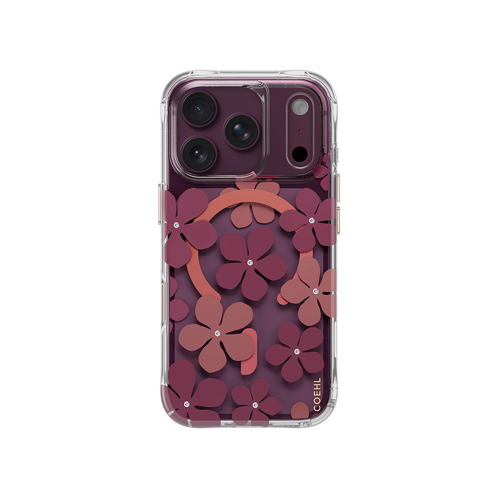Apple iPhone 18 Pro Kılıf M-safe Şarj Özellikli Çiçekli Tasarım Coehl Mila Serisi Kapak