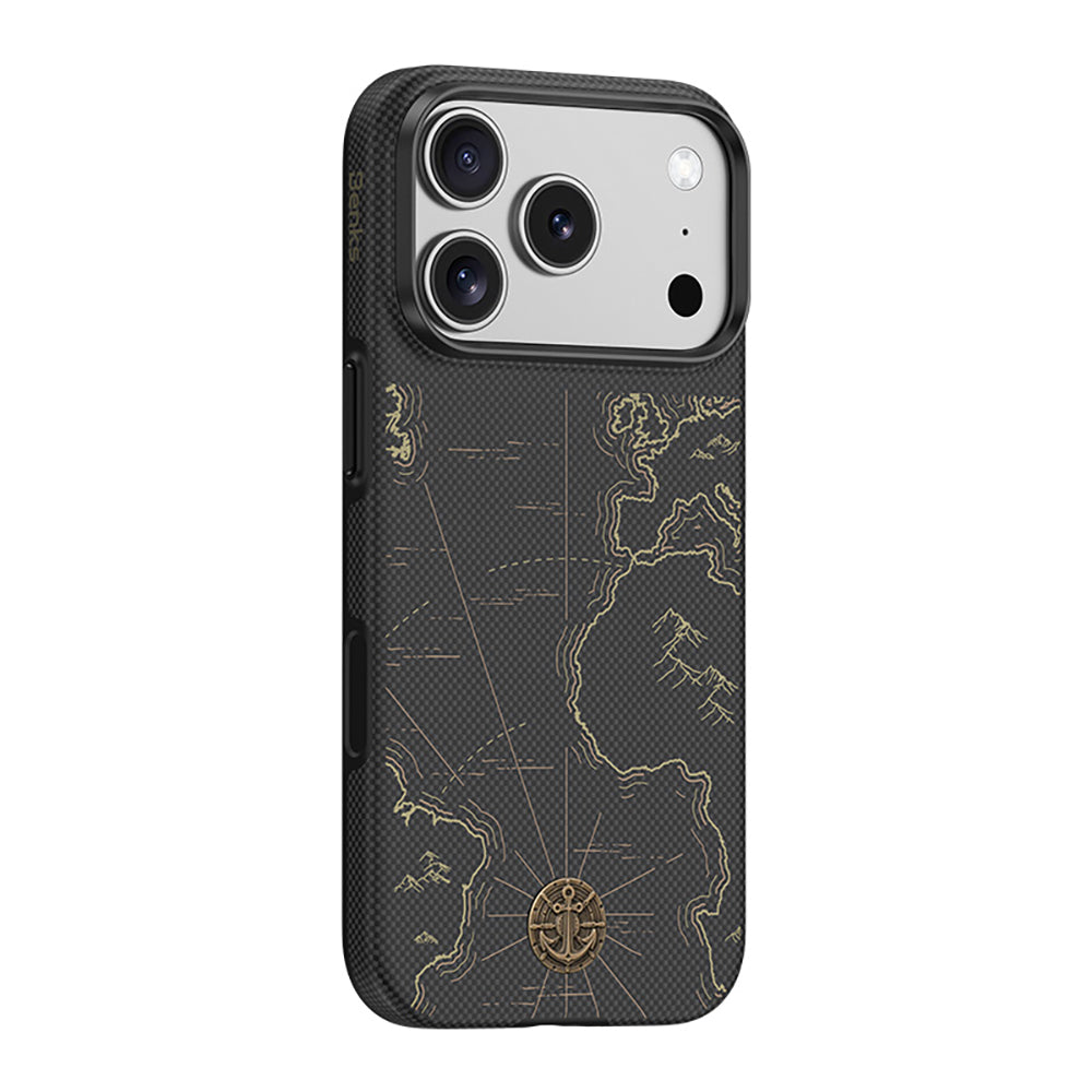 Apple iPhone 18 Pro Kılıf M-safe Şarj Özellikli Karbon Fiber Tasarımlı Benks ArmorEdge Air Navigator Kevlar Kapak