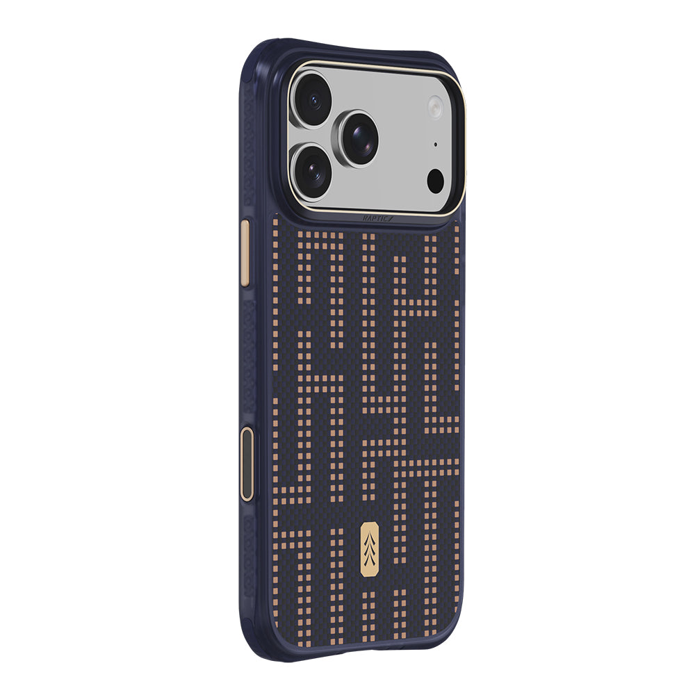 Apple iPhone 18 Pro Kılıf M-safe Şarj Özellikli Raptic Aramid Dual Grid Serisi Karbon Kapak