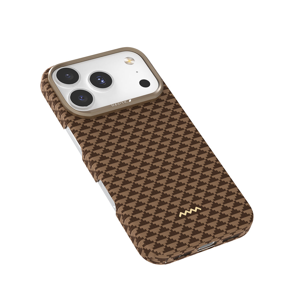 Apple iPhone 18 Pro Kılıf M-safe Şarj Özellikli Raptic Aramid Skin Origin Serisi Karbon Kapak