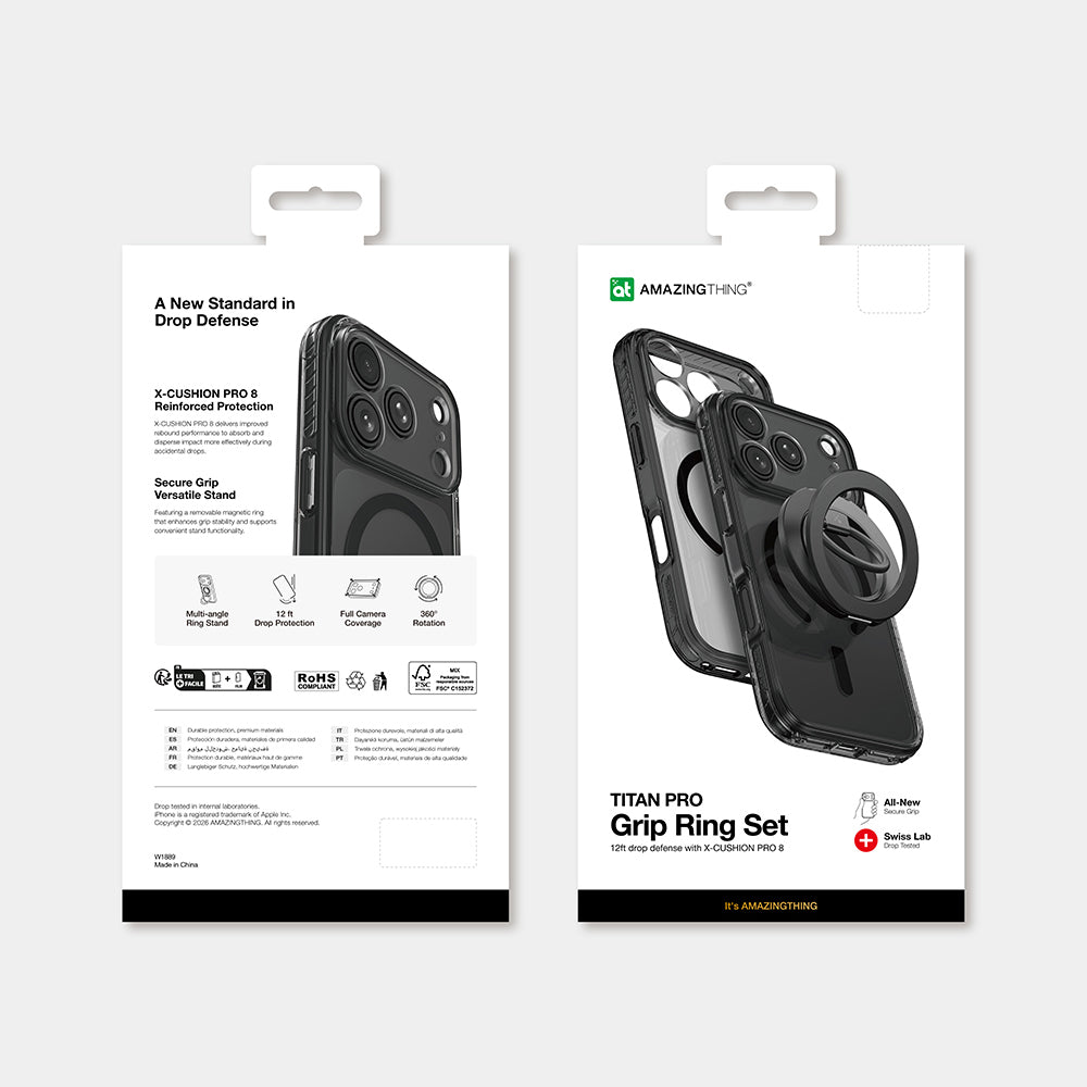 Apple iPhone 18 Pro Kılıf M-safe Şarj Özellikli Yüzük Standlı Amazingthing Titan Pro Grip Ring Serisi Kapak