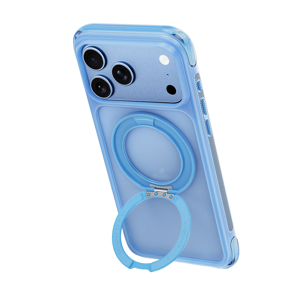 Apple iPhone 18 Pro Kılıf Wiwu AG-203 AeroGuard Ultra Serisi M-safe Şarj Özellikli Airbag Tasarımlı Standlı Kapak