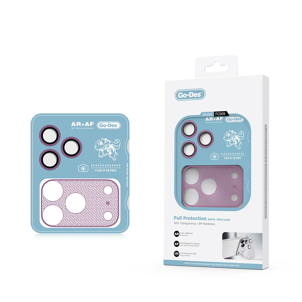 Apple iPhone 18 Pro Max Go Des FC009 Titanyum Serisi Anti Reflective 2in1 Kamera Lens Koruyucu