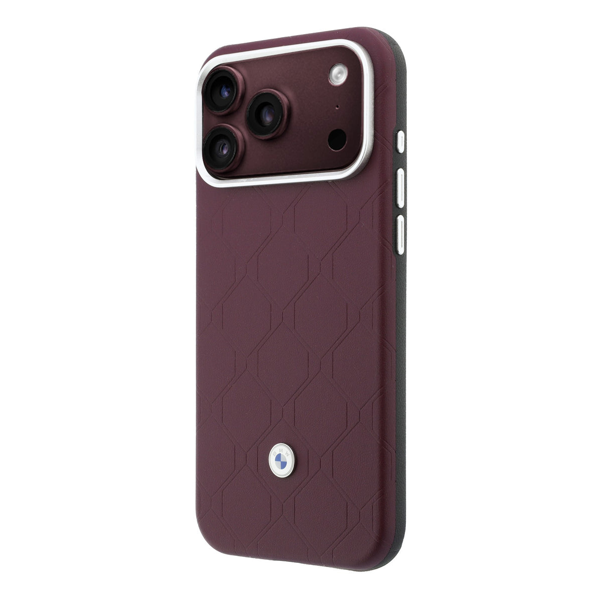 Apple iPhone 18 Pro Max Kılıf BMW Orjinal Lisanslı M-safe Şarj Özellikli Metal Logolu Kabartmalı Kapitone Deri Kartlıklı Kapak