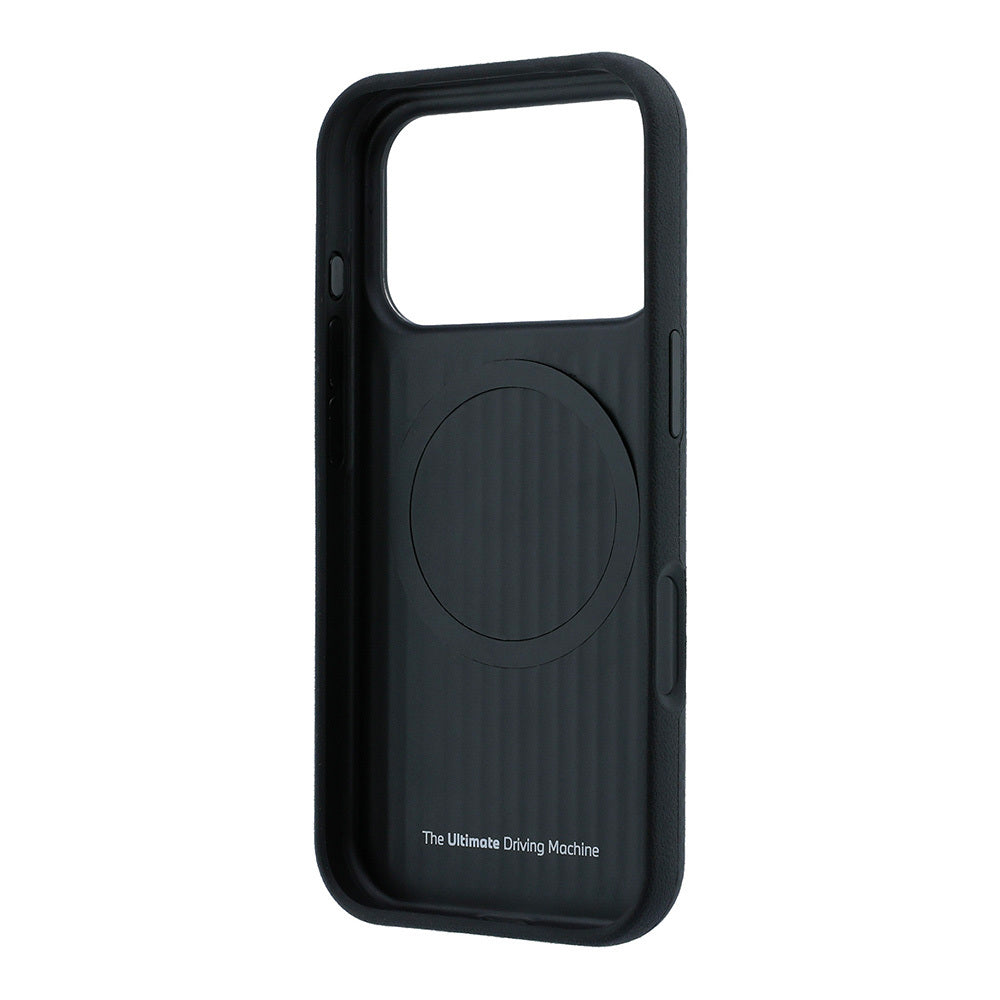 Apple iPhone 18 Pro Max Kılıf BMW Orjinal Lisanslı M-safe Şarj Özellikli Metal Logolu Karbon Fiber Kevlar Kapak