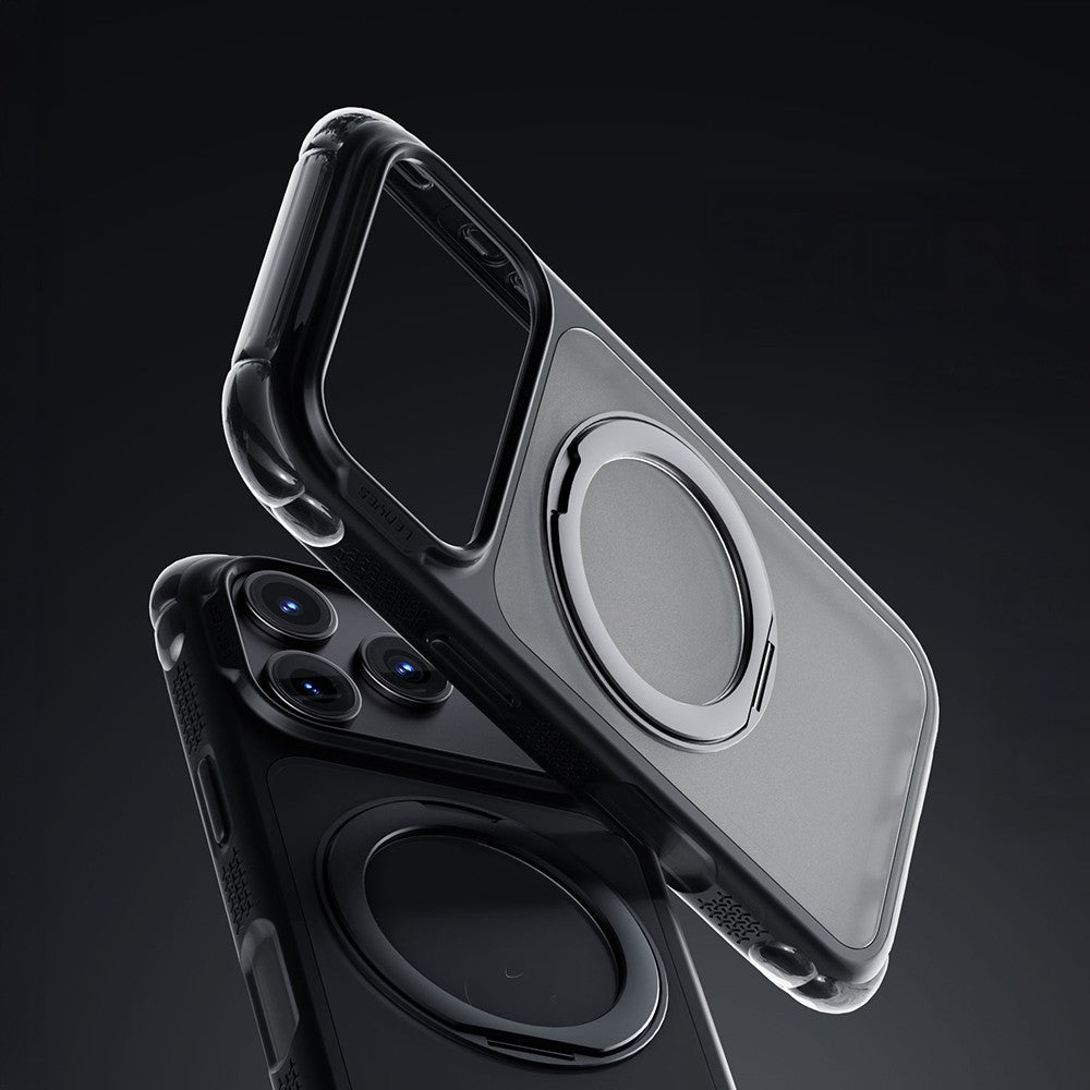 Apple iPhone 18 Pro Max Kılıf Lenyes Air Bumper Serisi M-safe Şarj Özellikli Airbag Tasarımlı Standlı Kapak