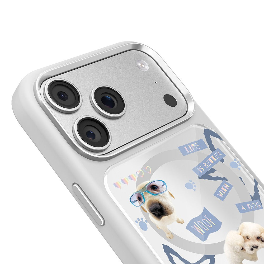 Apple iPhone 18 Pro Max Kılıf M-safe Şarj Özellikli 3D Baskılı Tasarım Mutural The Dog Serisi Kapak