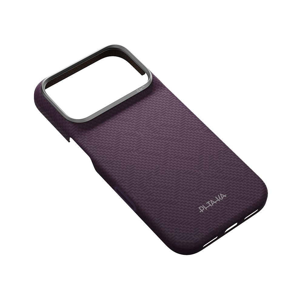 Apple iPhone 18 Pro Max Kılıf M-safe Şarj Özellikli Aramid Karbon Fiber Pitaka Weaving Serisi Kapak