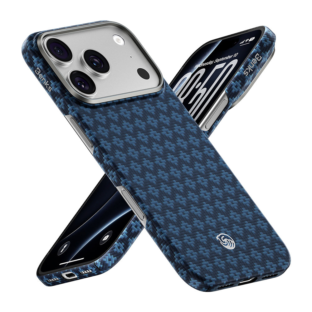Apple iPhone 18 Pro Max Kılıf M-Safe Şarj Özellikli Benks ArmorAir ArmorGrid Serisi Yükseltilmiş Kamera Çerçevesi C1 Kevlar Karbon Kapak