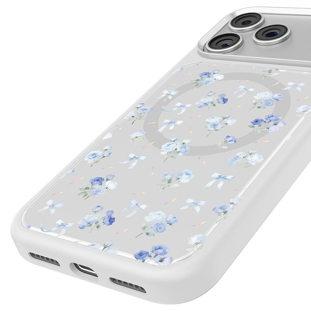 Apple iPhone 18 Pro Max Kılıf M-safe Şarj Özellikli Çiçek Tasarımlı Mutural Flower Serisi Kapak