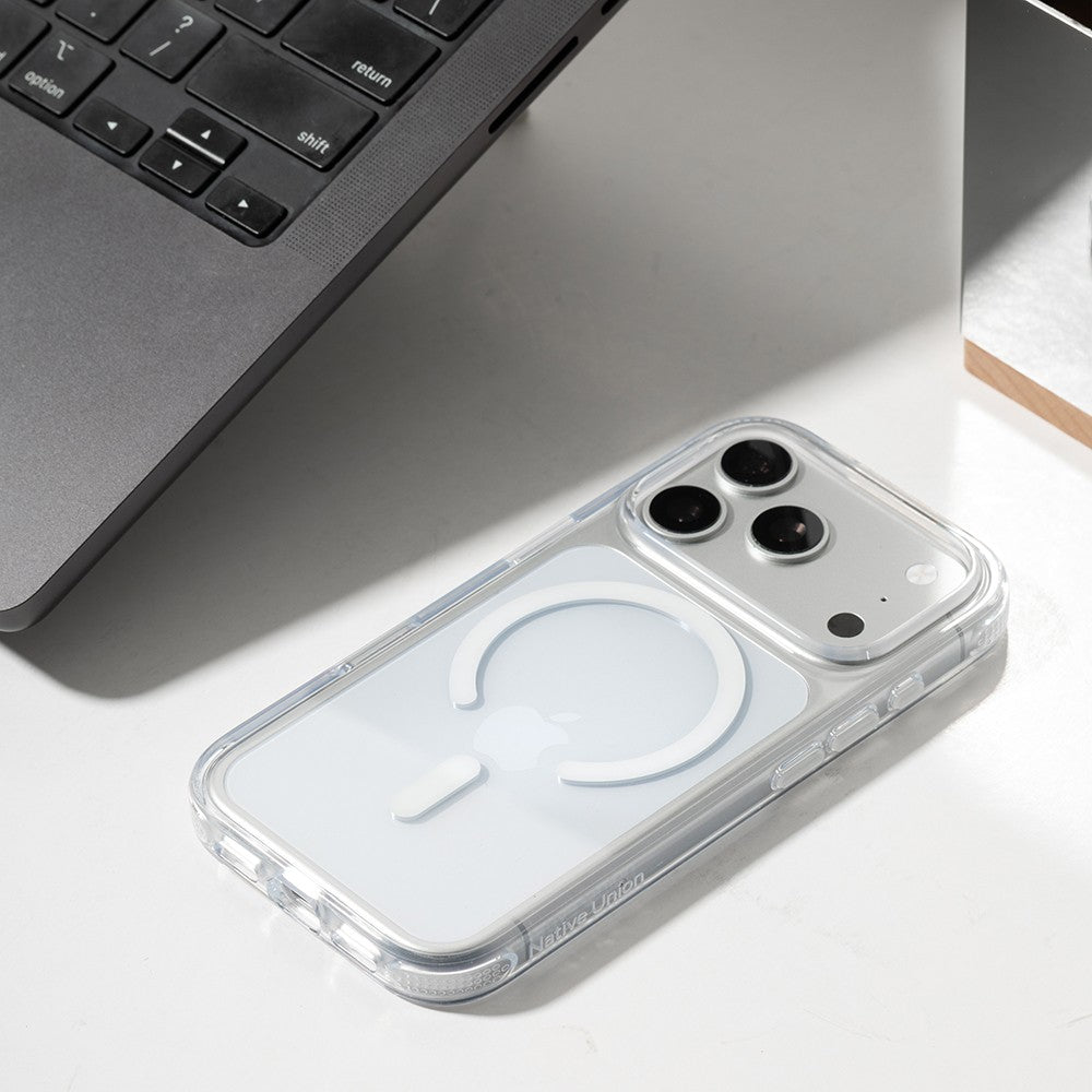 Apple iPhone 18 Pro Max Kılıf M-safe Şarj Özellikli Native Union Airbag Tasarımlı RE Clear Serisi Kapak