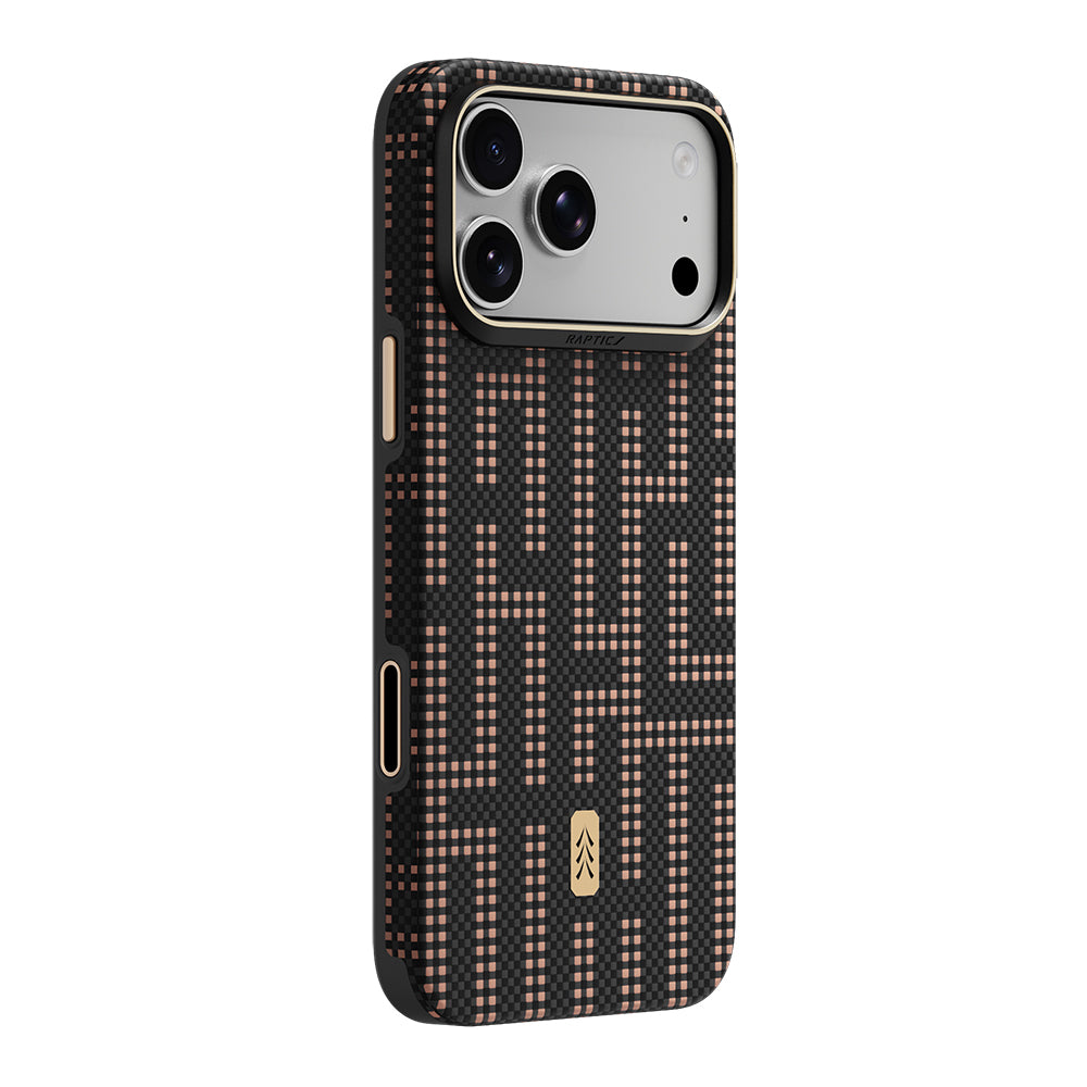 Apple iPhone 18 Pro Max Kılıf M-safe Şarj Özellikli Raptic Aramid Dual Ultra Grid Serisi Karbon Kapak