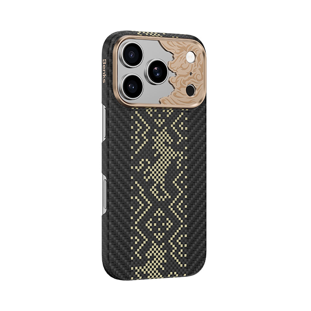 Apple iPhone 18 Pro Max Kılıf M-safe Şarj Özellikli Yükseltilmiş Kamera Çerçeveli Benks ArmorAir Knight Serisi C1 Kevlar Kapak