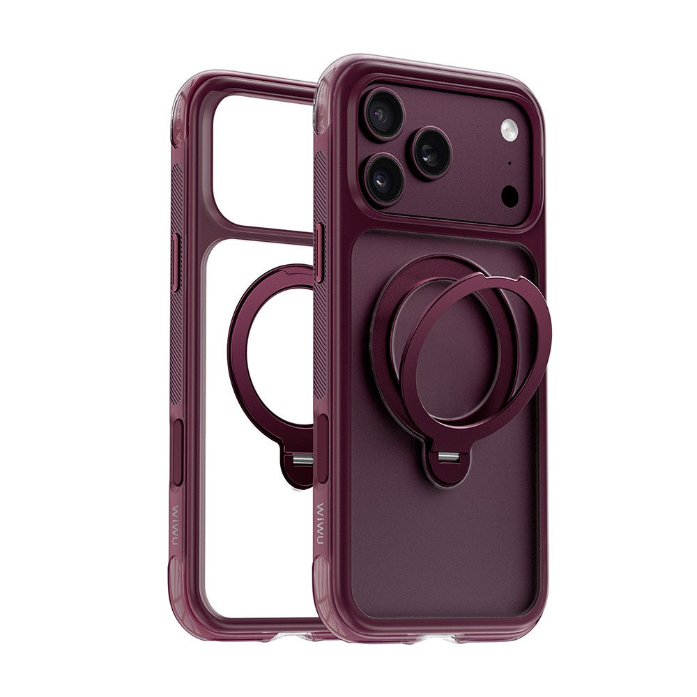 Apple iPhone 18 Pro Max Kılıf Wiwu AS-203 AeroShield Ultra Serisi M-safe Şarj Özellikli Airbag Tasarımlı Standlı Kapak