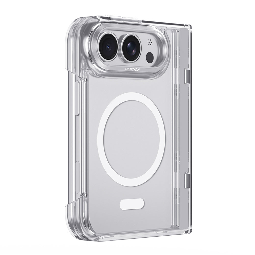 Apple iPhone Duo (Fold) Kılıf M-Safe Şarj Özellikli Raptic Air Clear Serisi Airbagli Kapak