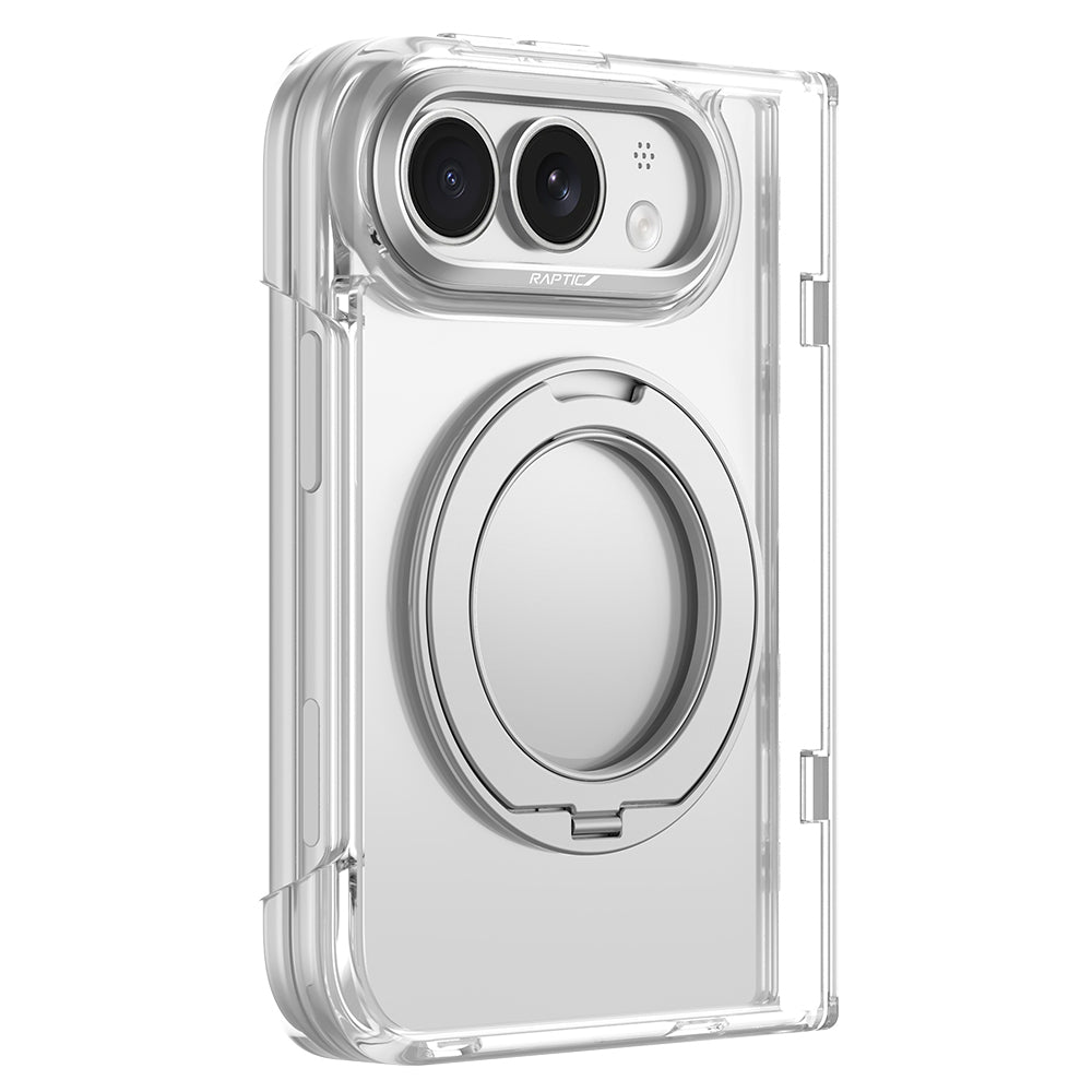 Apple iPhone Duo (Fold) Kılıf M-safe Şarj Özellikli Raptic Air Stand Serisi Aynalı Arka Yüzey Standlı Kapak