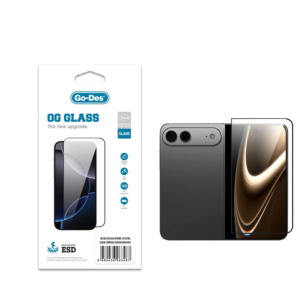 Apple iPhone Duo Go Des OG Glass Antistatik Temperli Cam Ekran Koruyucu